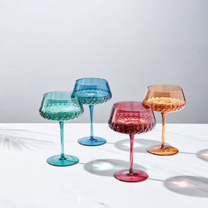 Khen Site Tonal Crystal Champagne Coupe Cocktail Glassware - view 2
