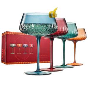 Khen Site Tonal Crystal Champagne Coupe Cocktail Glassware - view 3