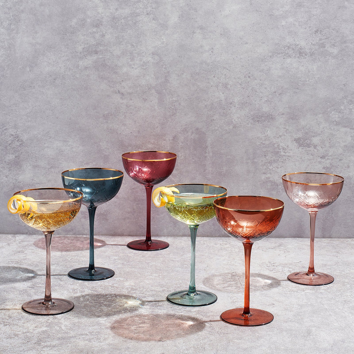 Khen Site Tonal Gold Rim Champagne Coupe - view 4