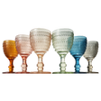 Tonal Hobnail Goblet, Stemmed Wine Glassware, Set of 6 | Khen Site