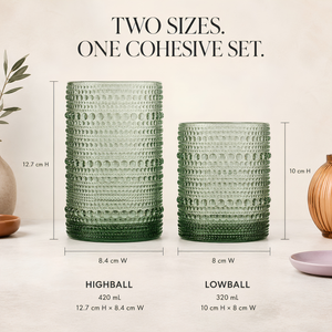 Khen Site Tonal Hobnail Highball & Lowball Glassware - view 9