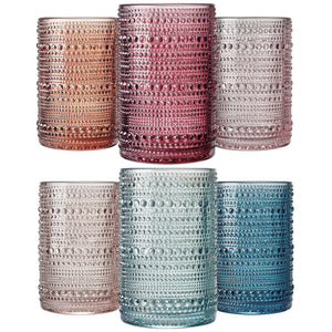 Tonal Hobnail Highball Glassware, Spring, Set of 6 | Khen Site