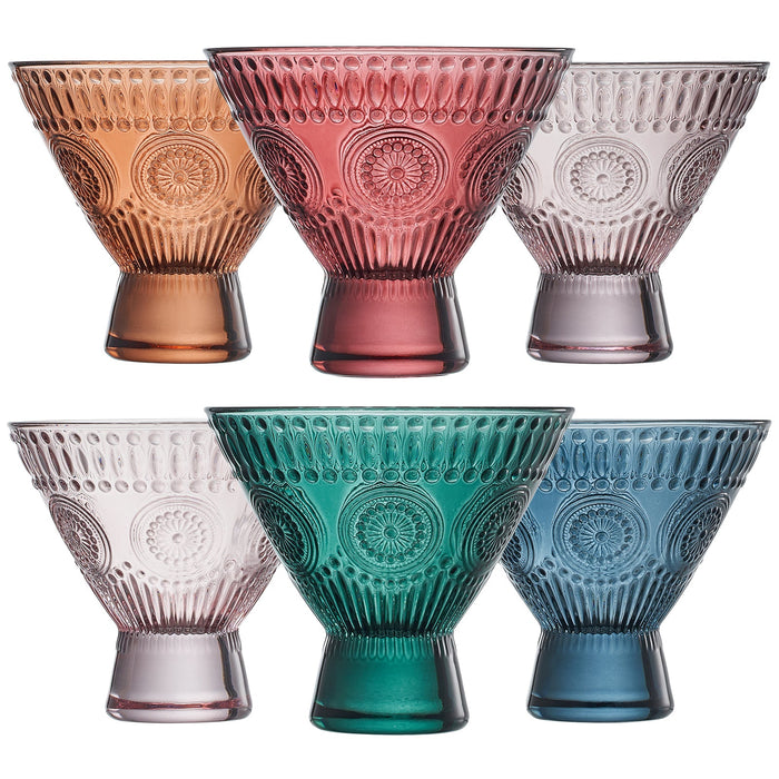Tonal Hobnail Martini Glassware, Set of 6 | Khen Site