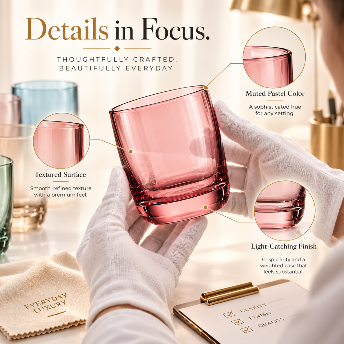 Khen Site Tonal Lowball Whiskey Glassware - view 4