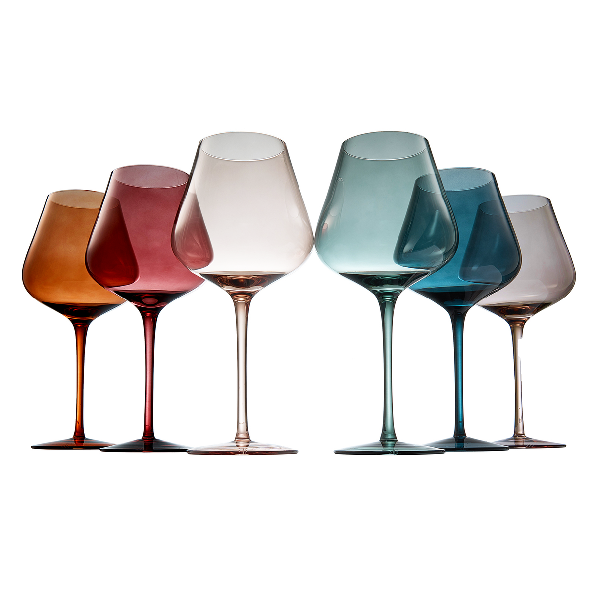 Tonal Stemmed Wine Glassware, Set of 6 | Khen Site