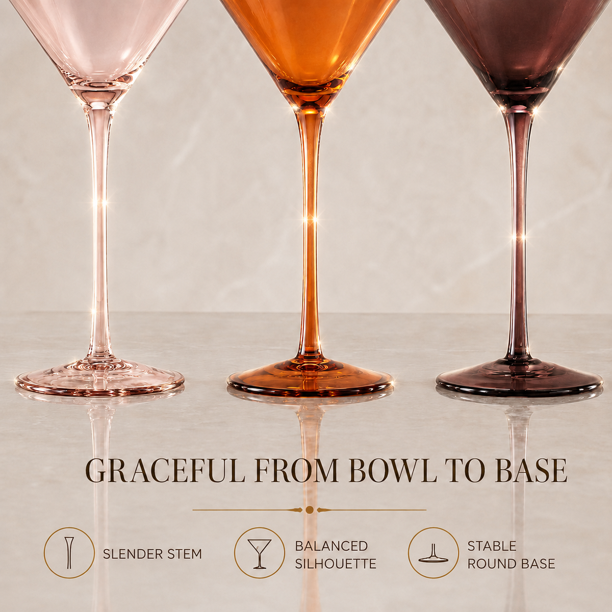 Khen Site Venus Martini Cocktail Glassware - view 6