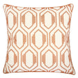 Kingray Geometric Embroidered Throw Pillow with Cotton Texture