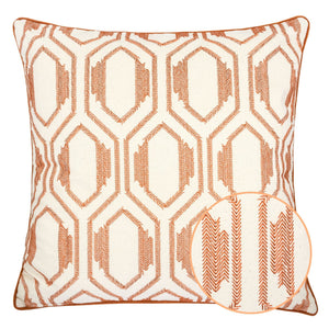 Kingray Geometric Embroidered Throw Pillow with Cotton Texture - view 3