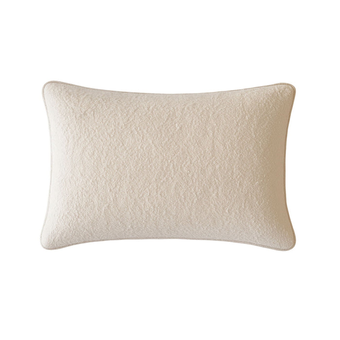 Kingray Ivory Textured Throw Pillow with Supportive Fill