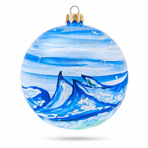 Snowman with Penguins Glass Ball Christmas Ornament 4 Inches