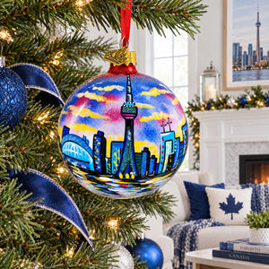 CN Tower, Toronto, Canada Glass Ball Christmas Ornament 3.25 Inches
