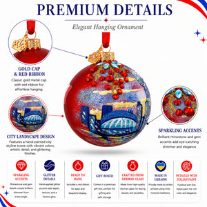 CN Tower, Toronto, Canada Glass Ball Christmas Ornament 3.25 Inches