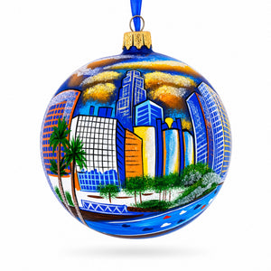 I Love Los Angeles, California Glass Ball Christmas Ornament 4 Inches