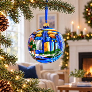 I Love Los Angeles, California Glass Ball Christmas Ornament 4 Inches