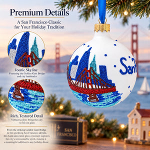 San Francisco, California Glass Christmas Ornament 3.25 Inches