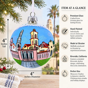Riverside, California Glass Ball Christmas Ornament 4 Inches
