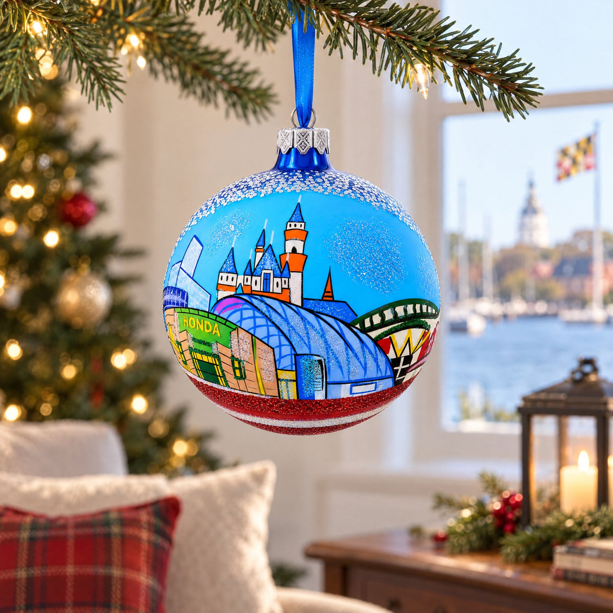 Anaheim, Maryland Glass Ball Christmas Ornament 4 Inches