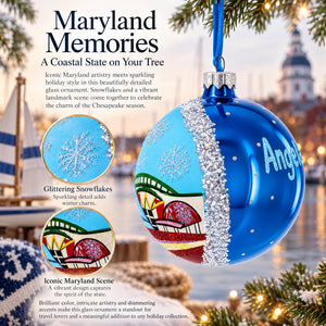 Anaheim, Maryland Glass Ball Christmas Ornament 4 Inches
