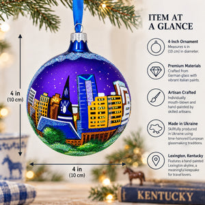 Lexington, Kentucky Glass Ball Christmas Ornament 4 Inches