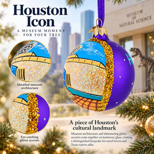 Museum of Natural Science in Houston, Texas Glass Ball Christmas Ornament 3.25 Inches