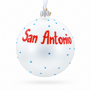 River Walk in San Antonio, Texas Glass Ball Christmas Ornament 4 Inches