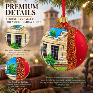 Old Idaho Penitentiary, Boise, Idaho Glass Ball Christmas Ornament 3.25 Inches