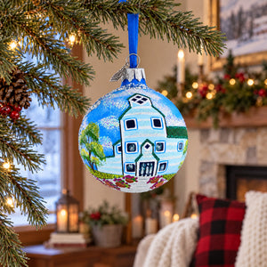 Moorhead Visitors Center, Fargo, North Dakota Glass Ball Christmas Ornament 3.25 Inches