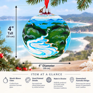 Queensland, Australia Glass Ball Christmas Ornament 4 Inches