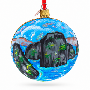 Cebu & Boracay, Philippines Glass Ball Christmas Ornament 4 Inches
