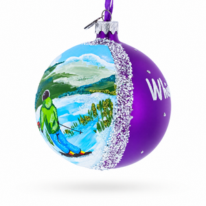 Whistler Blackcomb Ski Resort, Canada Glass Ball Christmas Ornament 4 Inches