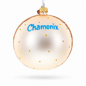 Chamonix Ski Resort, France Glass Ball Christmas Ornament 4 Inches