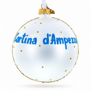 Cortina d'Ampezzo Ski Resort, Italy Glass Ball Christmas Ornament 4 Inches