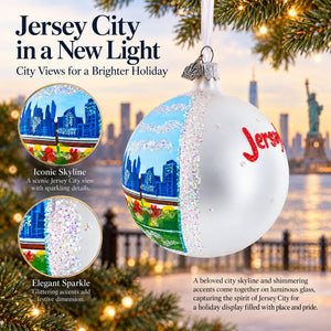 Liberty State Park, Jersey City, New Jersey Glass Ball Christmas Ornament 4 Inches