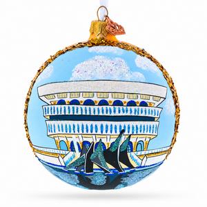 New York State Museum, Albany, New York Glass Ball Christmas Ornament 4 Inches