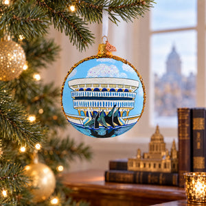 New York State Museum, Albany, New York Glass Ball Christmas Ornament 4 Inches