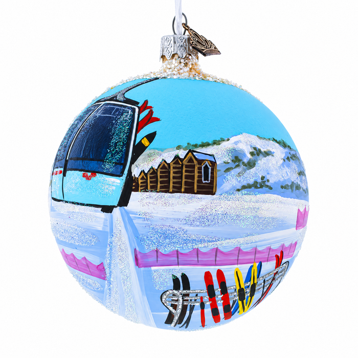Steamboat Ski Resort, Colorado Glass Ball Christmas Ornament 4 Inches