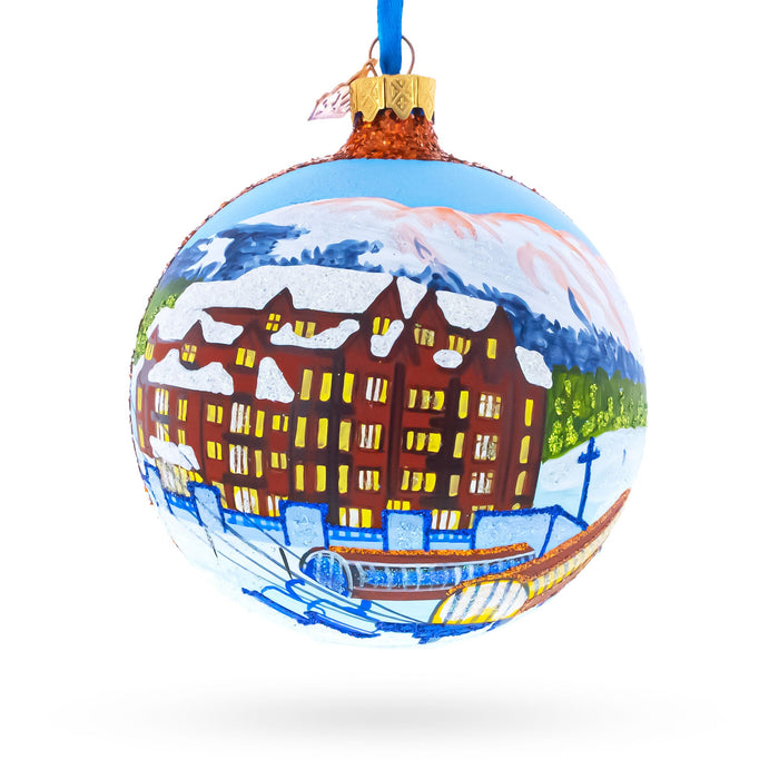 Breckenridge Ski Resort, Colorado Glass Ball Christmas Ornament 4 Inches