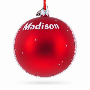 Wisconsin State Capitol, Madison, Wisconsin Glass Ball Christmas Ornament 4 Inches