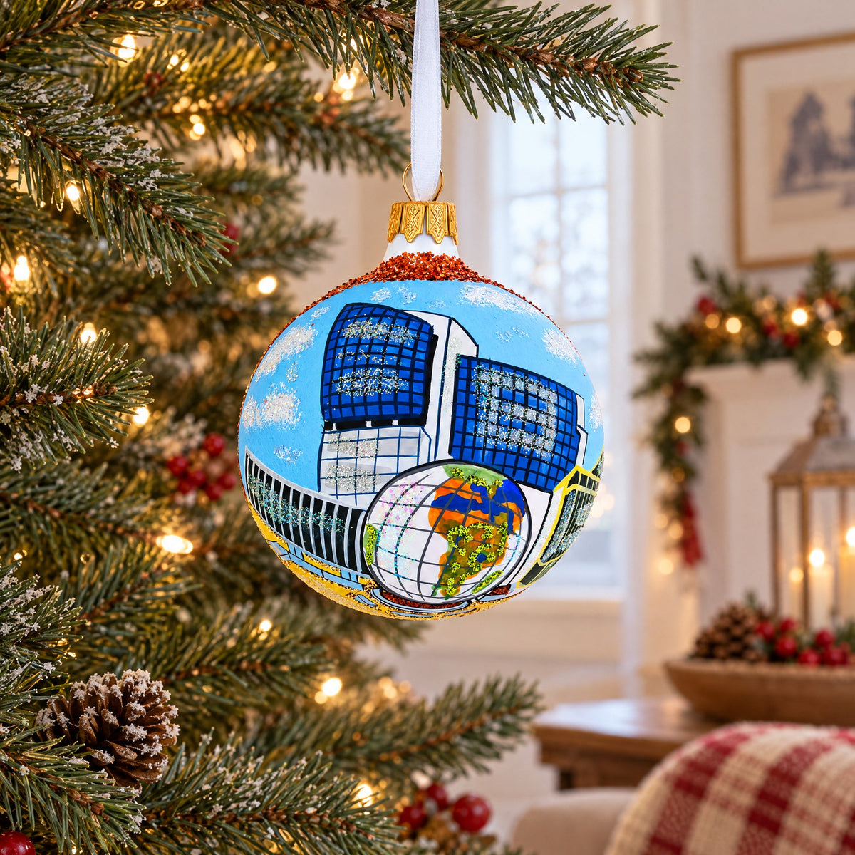 Museum of Natural Sciences, Raleigh, North Carolina Glass Ball Christmas Ornament 3.25 Inches