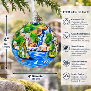 Japanese Garden, Portland, Oregon Glass Ball Christmas Ornament