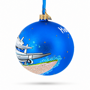 Space Center, Houston, Texas Glass Ball Christmas Ornament 4 Inches