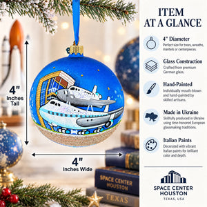 Space Center, Houston, Texas Glass Ball Christmas Ornament 4 Inches