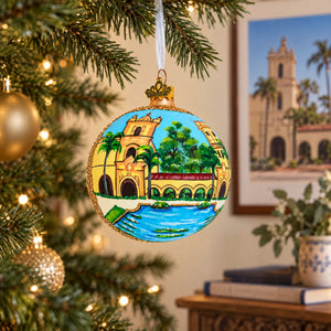 Balboa Park, San Diego, California Glass Ball Christmas Ornament 4 Inches