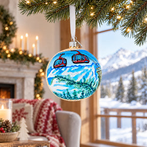 Silvretta Arena Ischgl-Samnaun Ski Resort, Austria Glass Ball Christmas Ornament 4 Inches