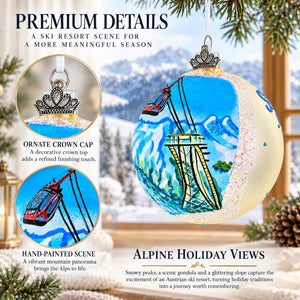 Silvretta Arena Ischgl-Samnaun Ski Resort, Austria Glass Ball Christmas Ornament 4 Inches