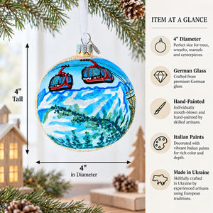 Silvretta Arena Ischgl-Samnaun Ski Resort, Austria Glass Ball Christmas Ornament 4 Inches
