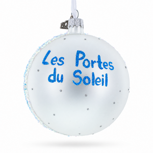 Les Portes du Soleil Ski Resort, Switzerland and France Glass Christmas Ornament