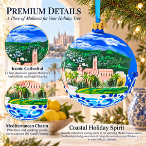 Cathedral of Santa Maria of Palma (La Seu), Mallorca, Spain Glass Ball Christmas Ornament