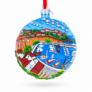Kaleici Center of Antalya, Turkey Glass Ball Christmas Ornament 4 Inches