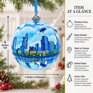 Ho Chi Minh City, Vietnam Glass Ball Christmas Ornament 4 Inches